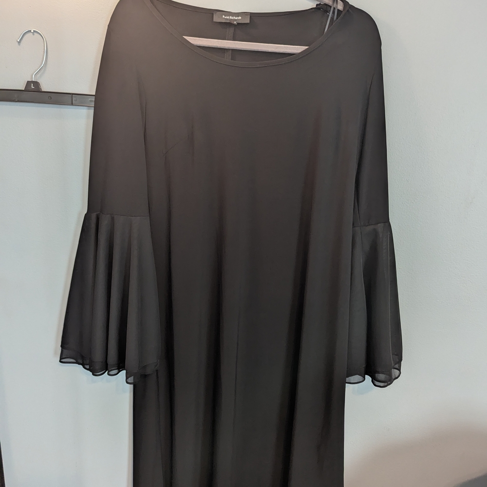 Black Ruffled Sleeve Dress